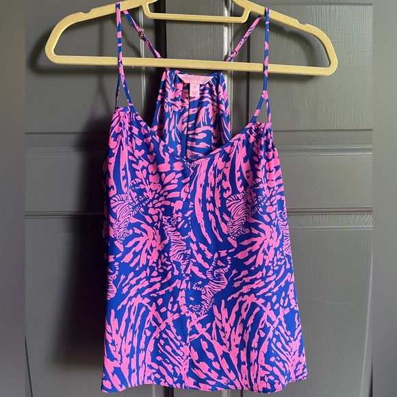 Lilly Pulitzer Tops - Lilly Pulitzer Rory Racerback‎ Rollin’ In The Grass Tank